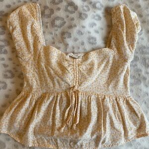 pacsun la hearts flowy flower top yellow women